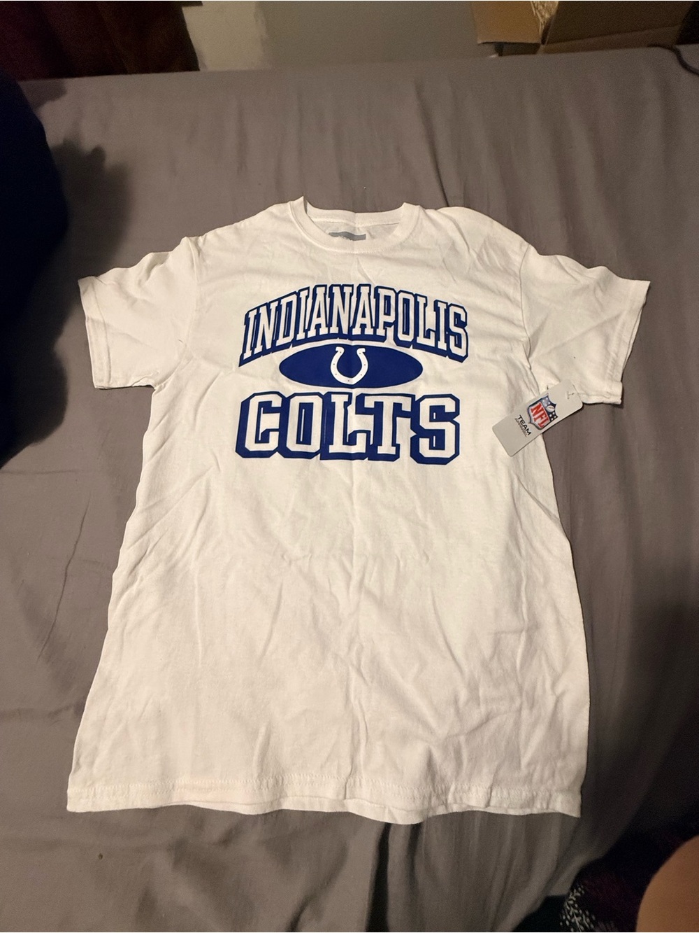 NFL Indianapolis Colts White and Blue Short Sleeve Tee